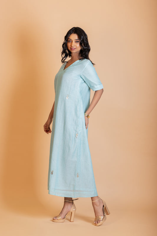 Sierra Long Maxi Dress Sky Blue