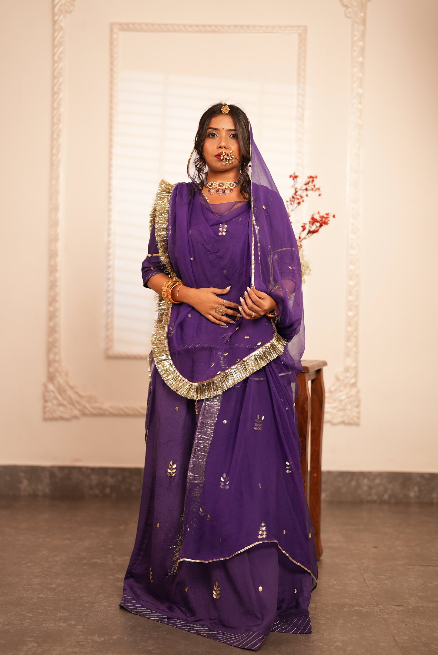 Rajput Poshak in Silk and Pure Chiffon