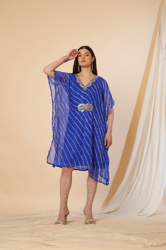 Pure Chiffon Kaftan Dress Dark Pink