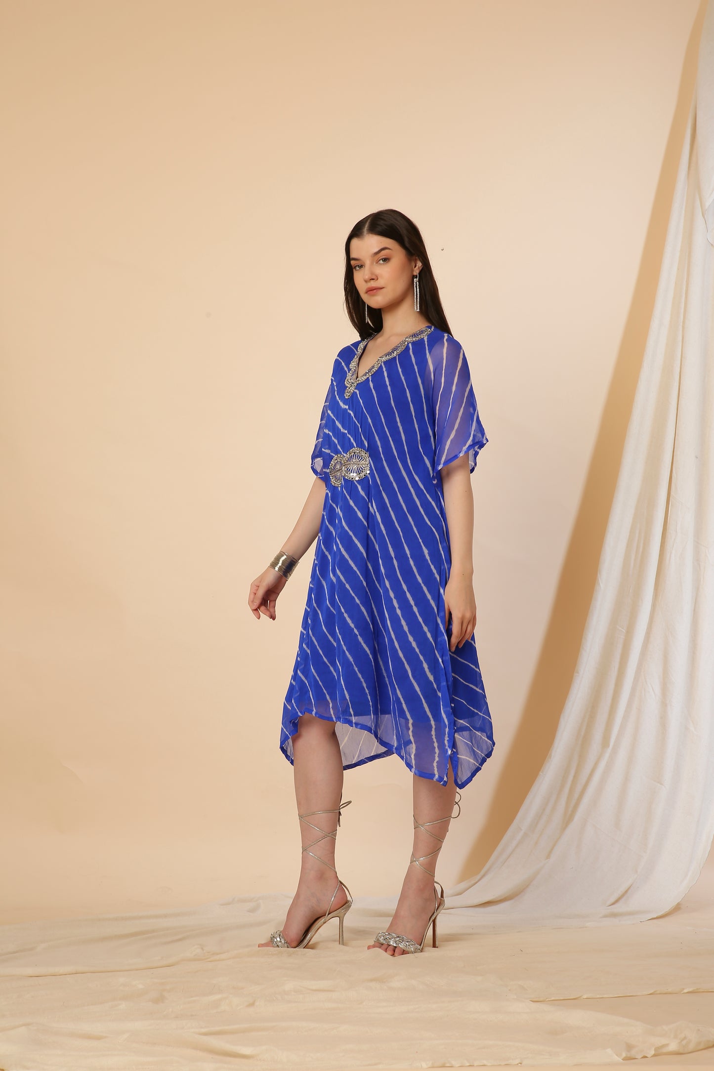 Pure Chiffon Kaftan Dress Red