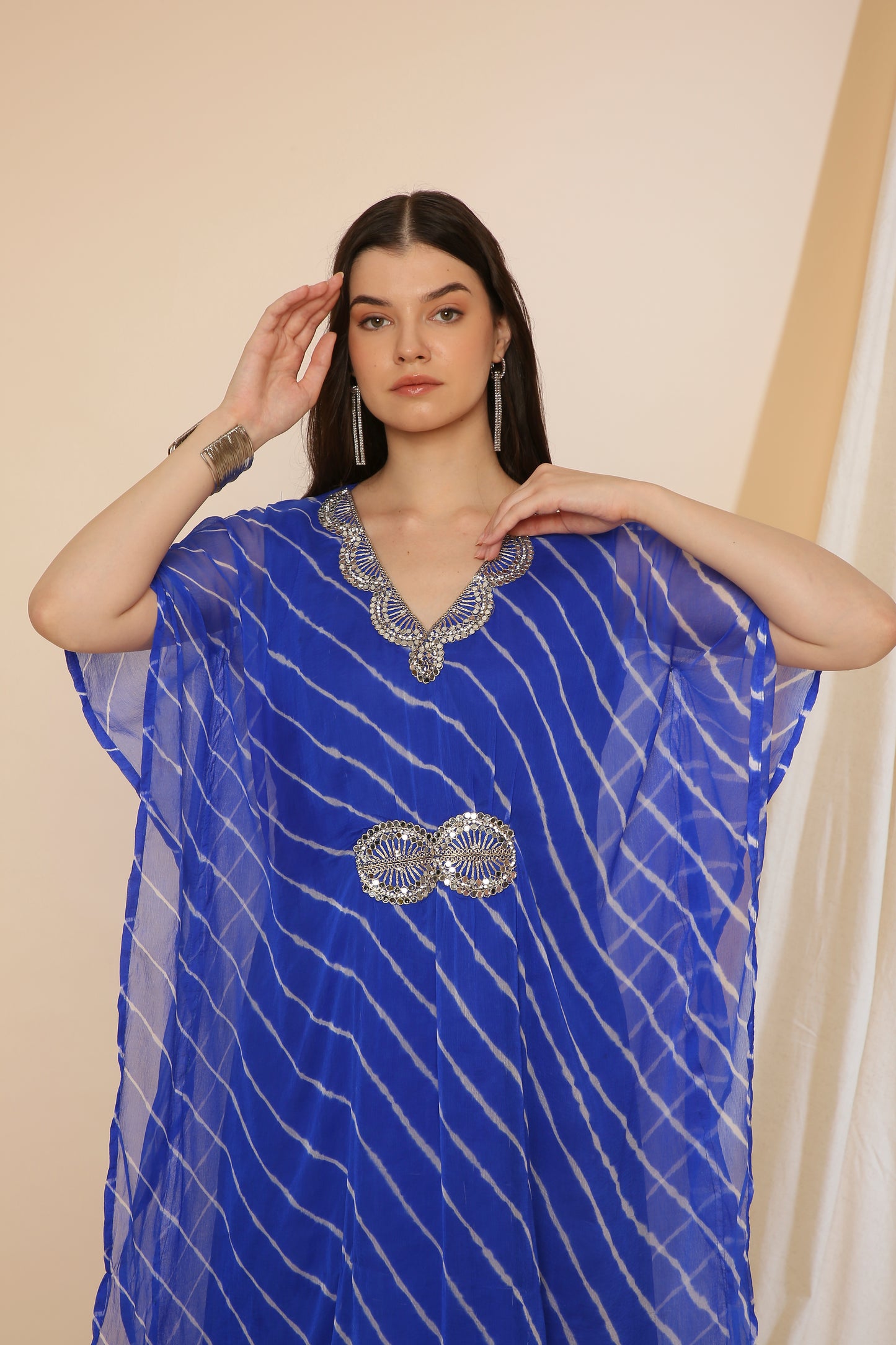 Pure Chiffon Kaftan Dress Red