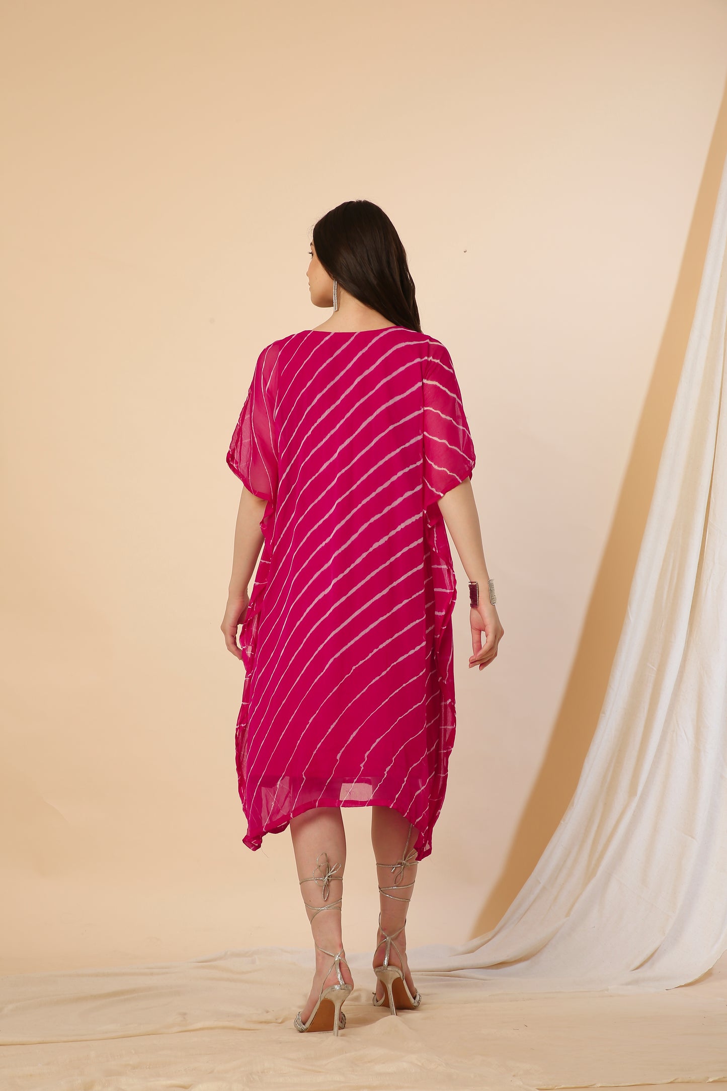 Pure Chiffon Kaftan Dress Red