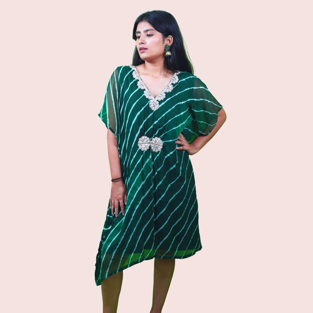 Pure Chiffon Kaftan Dress Red