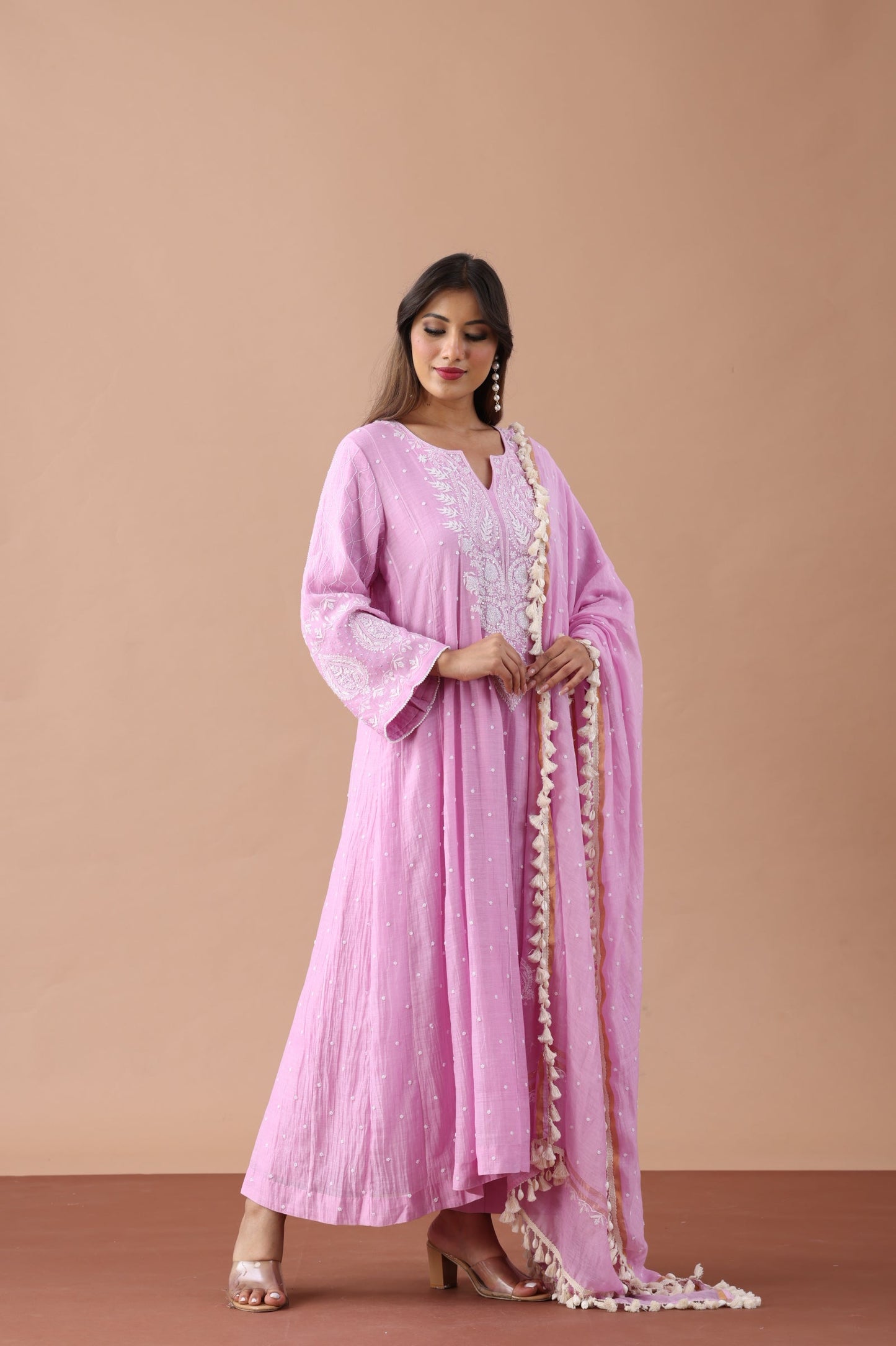 Lavender Chikankari Suit Set By SUTARA