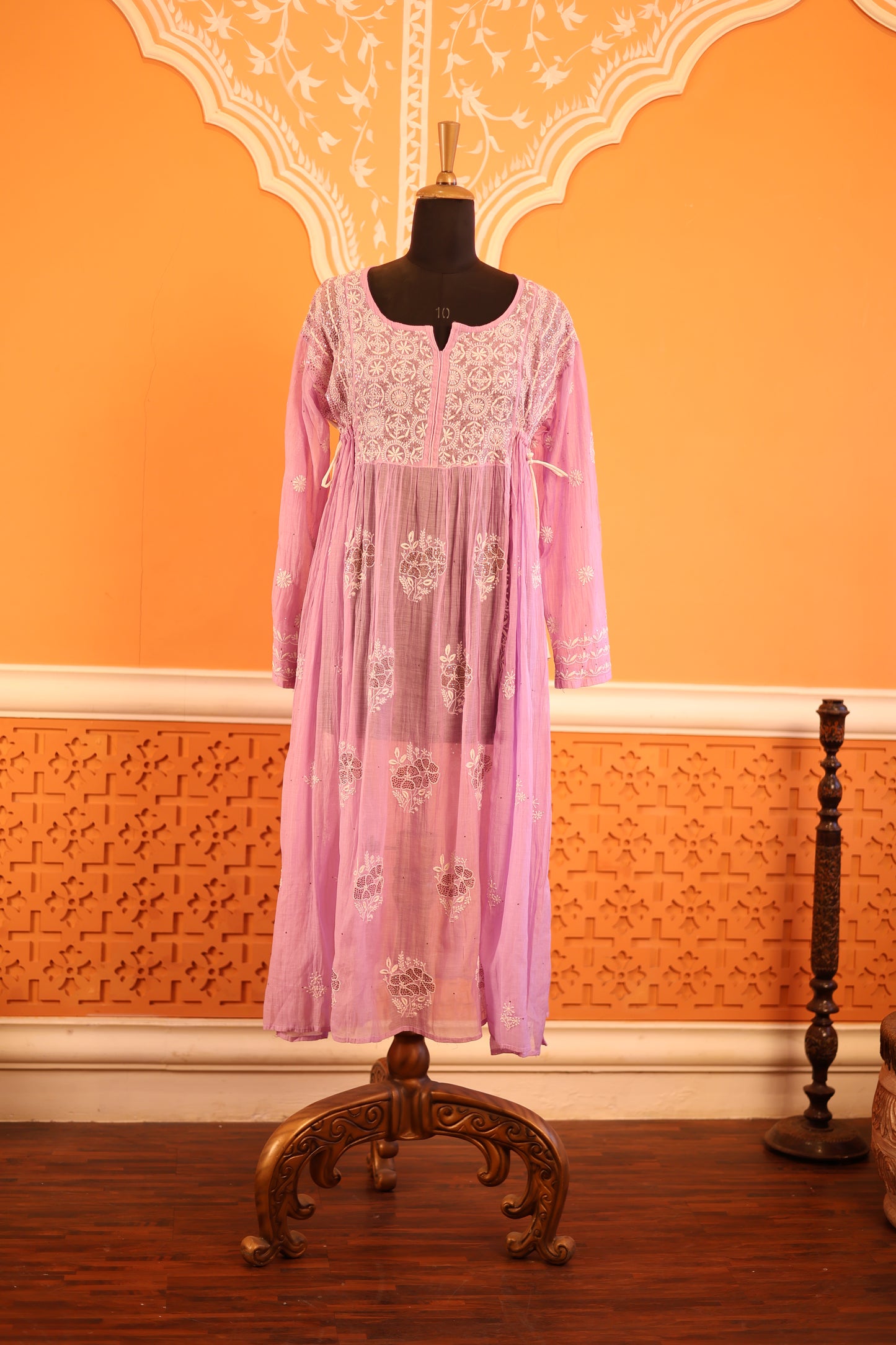 Heavy Chikankari Suit Set ( Semi Stitched - Free Size )