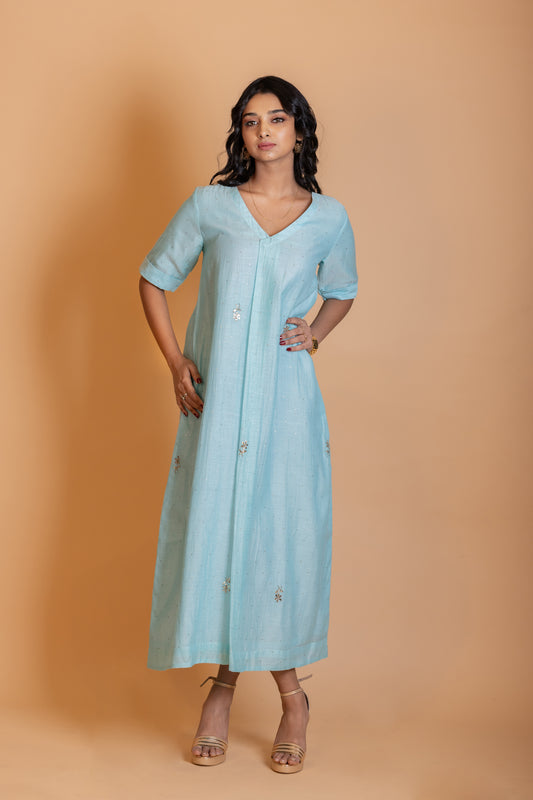 Sierra Long Maxi Dress Sky Blue