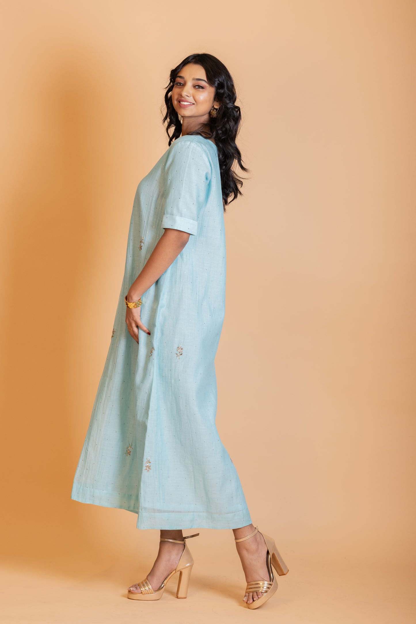 Sierra Long Maxi Dress Sky Blue