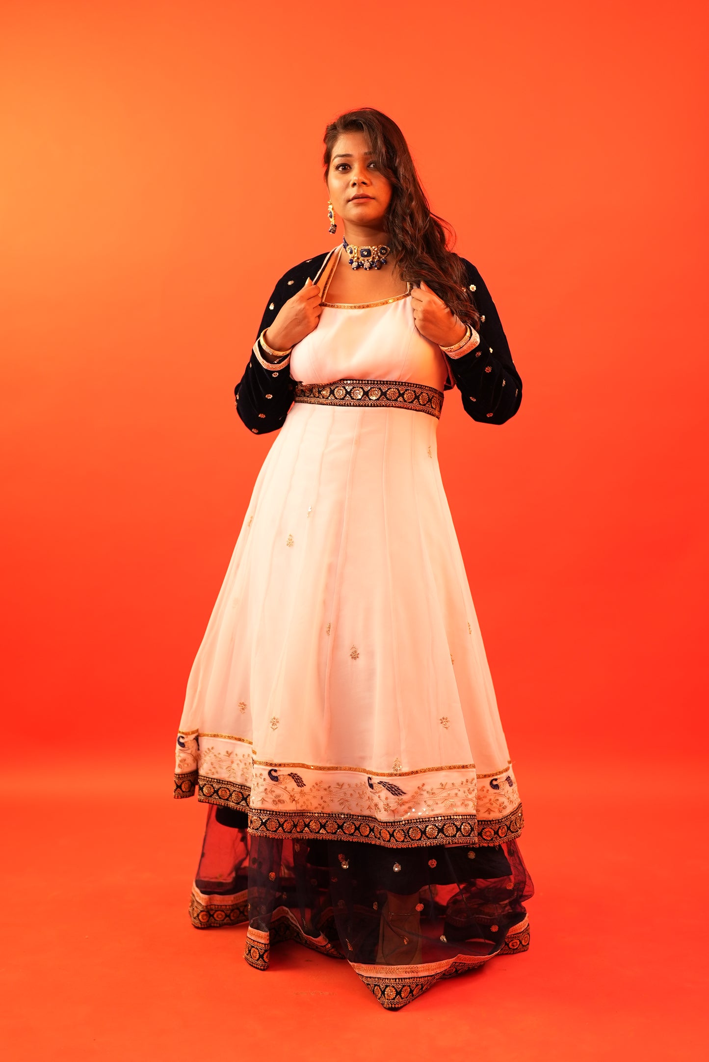 Multi- Style Wear Boho Anarkali Dress with Jacket and Skirt