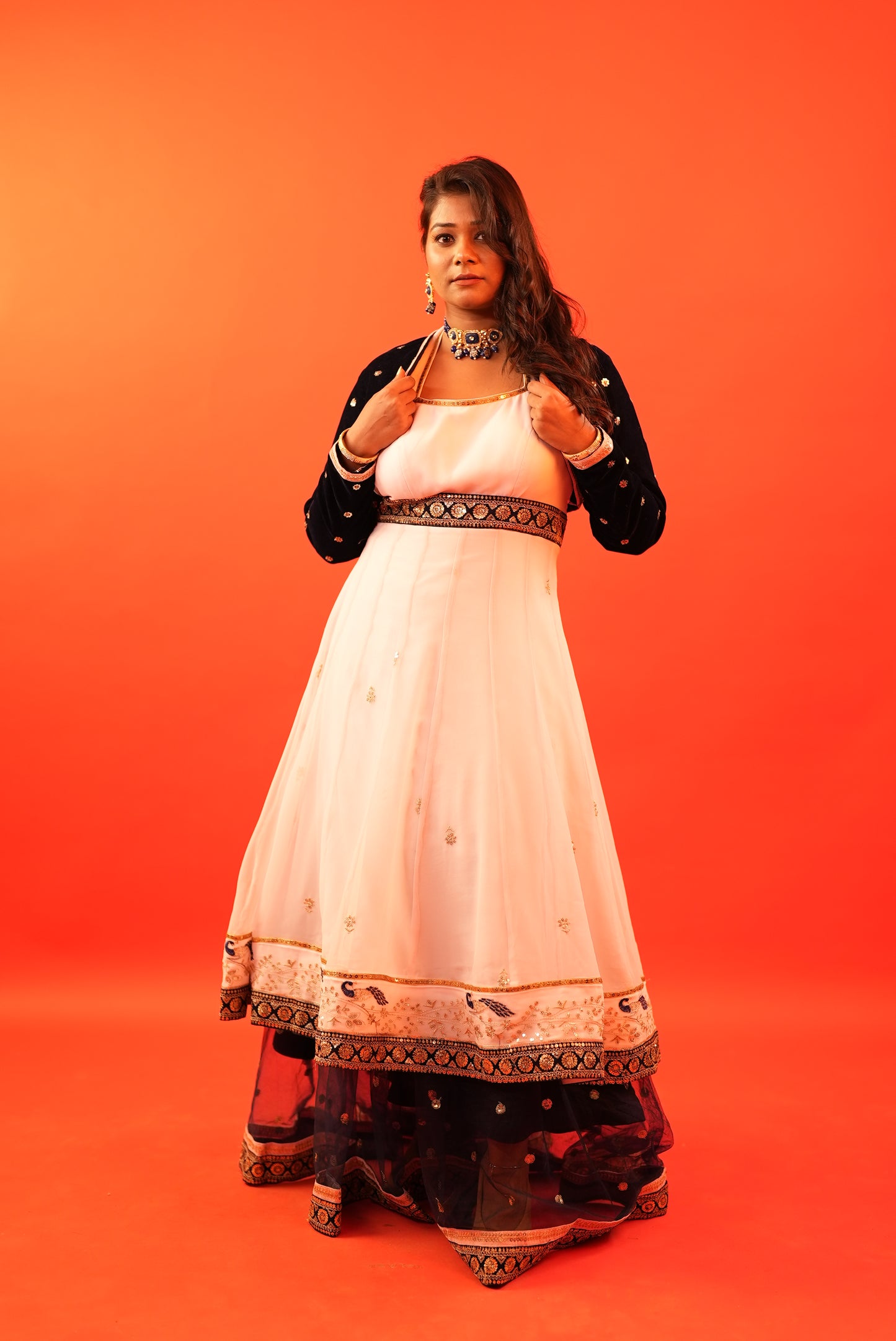 Multi- Style Wear Boho Anarkali Dress with Jacket and Skirt