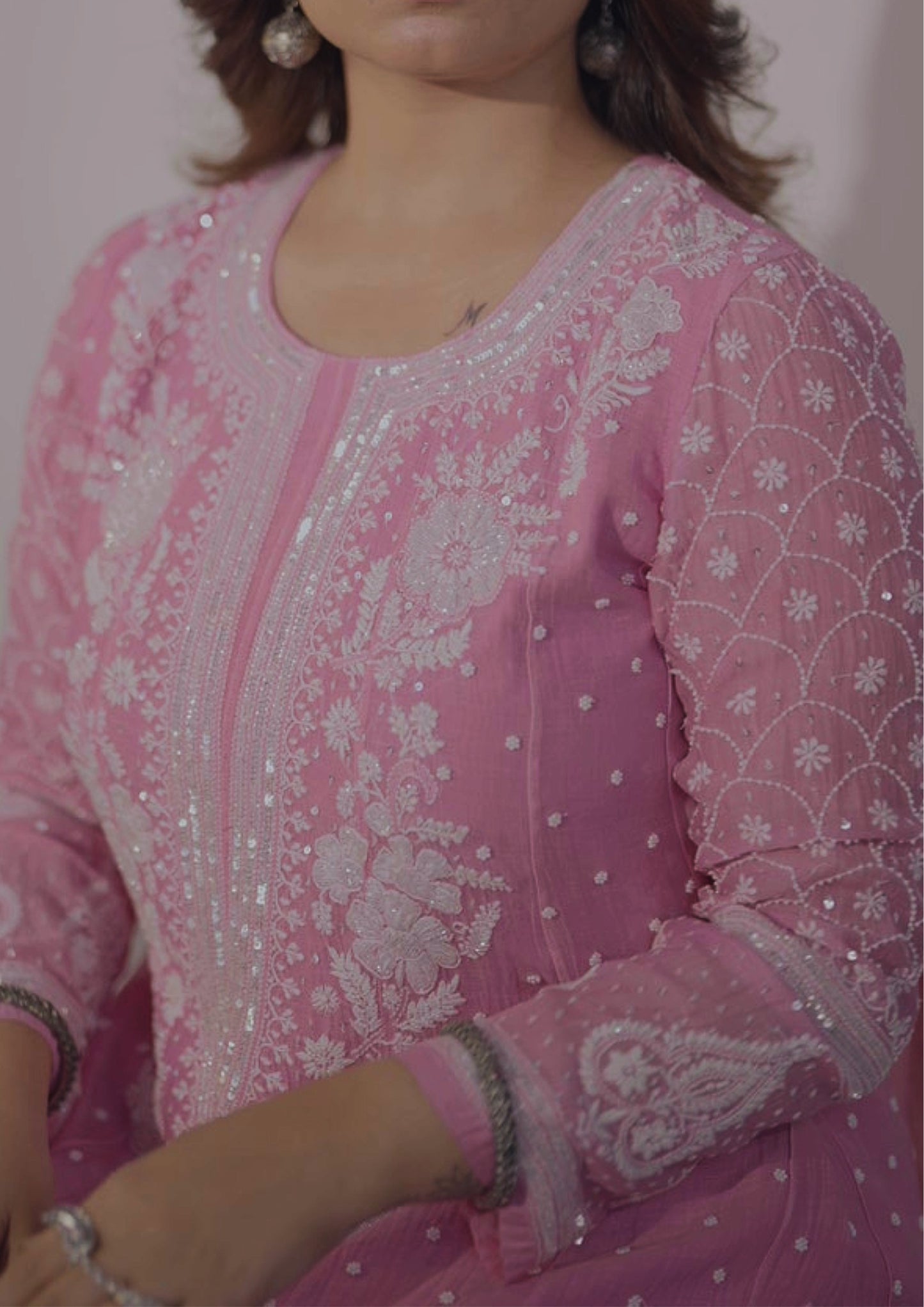 Premium Ombre Chikankari Anarkali Set